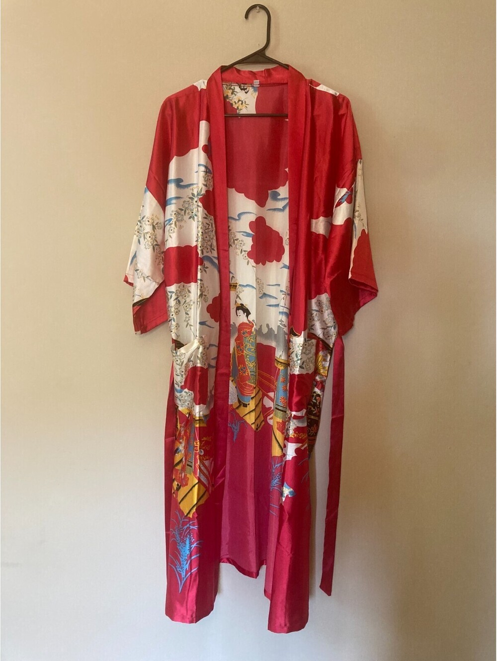 Asian Kimono Style Red Gown - size S